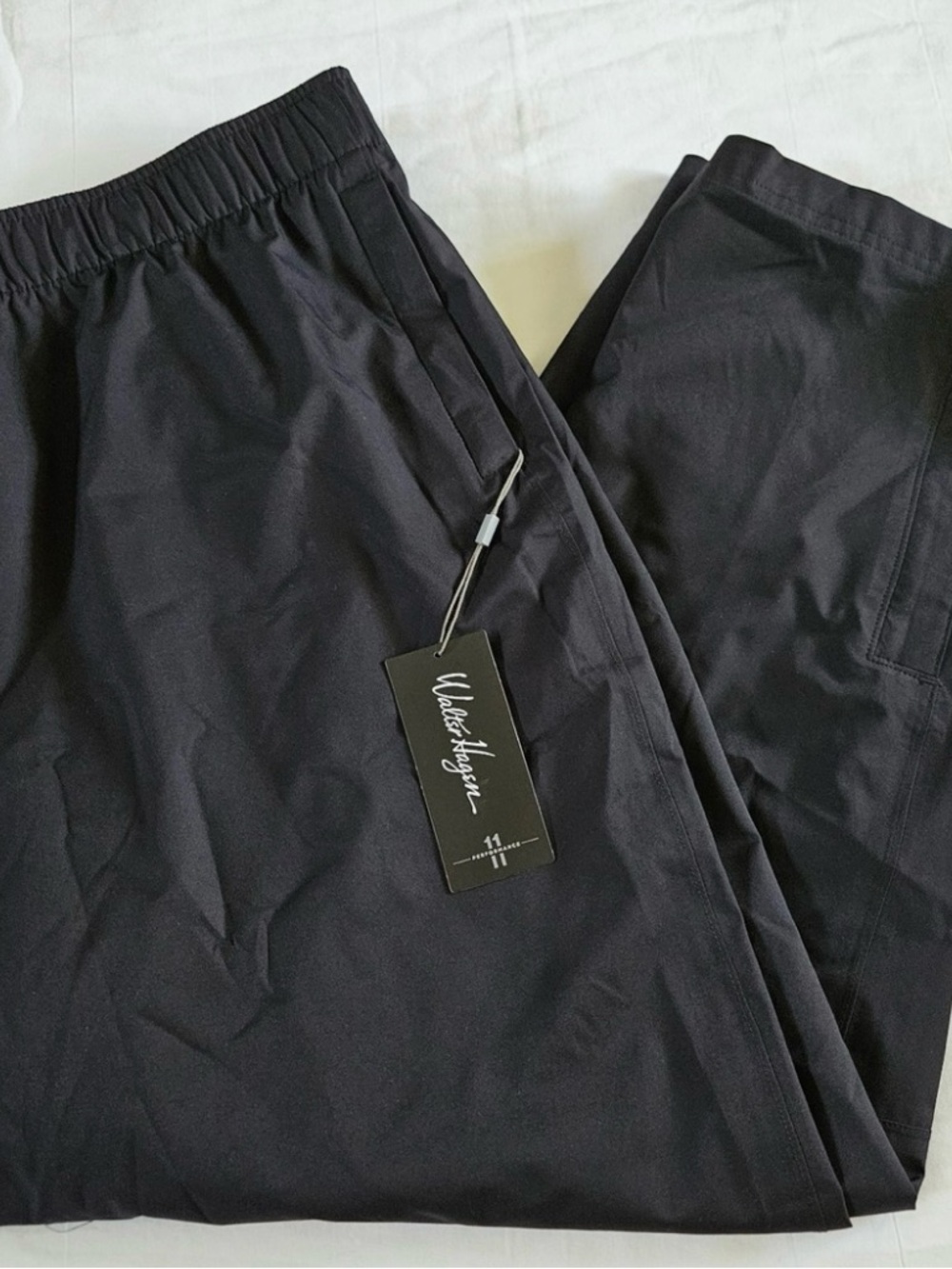 Walter Hagen Black Men's Elastic Waist Rain Pant.